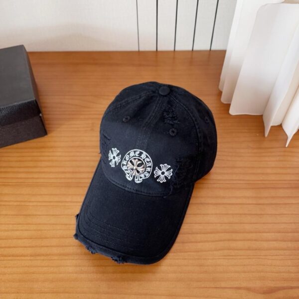 réplica,joyas,joyería,1:1,replica,fake,lujo,barato Gorra de béisbol estilo coreano retro desgastada y rasgada de Chrome Hearts para principios de primavera (R3XBLC)