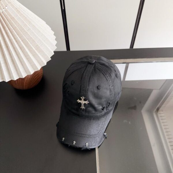 réplica,joyas,joyería,1:1,replica,fake,lujo,barato Gorra de béisbol estilo retro coreano desgastada y rasgada de Chrome Hearts para principios de primavera (YTR5F4)