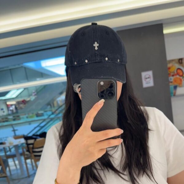 réplica,joyas,joyería,1:1,replica,fake,lujo,barato Gorra de béisbol de mezclilla con bloques de color estilo retro coreano de Chrome Hearts para principios de primavera (L8K0VA)