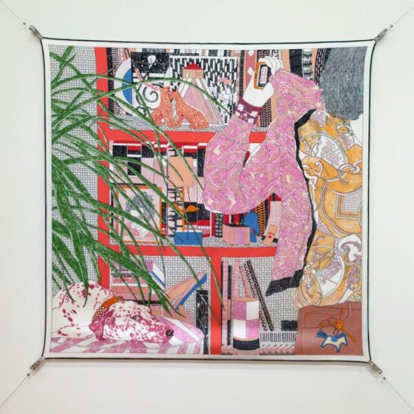 réplica,joyas,joyería,1:1,replica,fake,lujo,barato SHMS256418 Momme Doble cara 90x90cm Sarga de seda Hermès «Hermès Rendezvous» (TAXAI0)