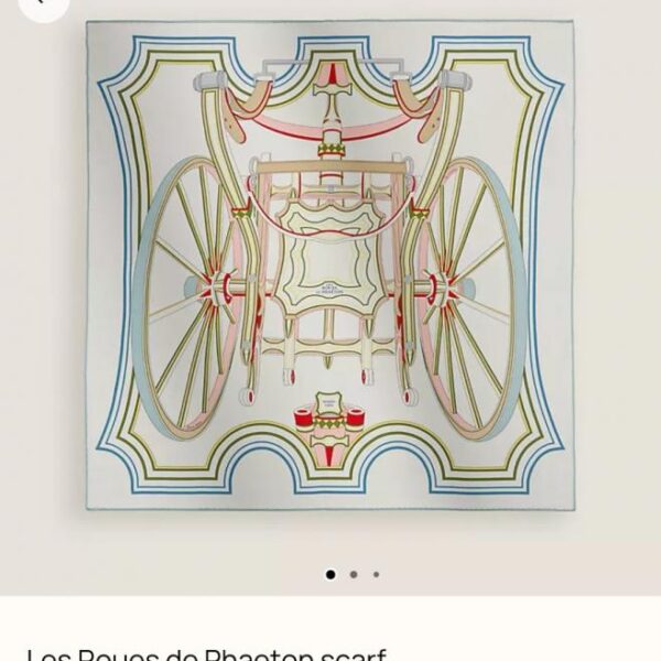 réplica,joyas,joyería,1:1,replica,fake,lujo,barato SHMS261718 Momme Doble cara 90x90cm Sarga de seda Hermès «Rueda de Faetón» (NGIZ71)