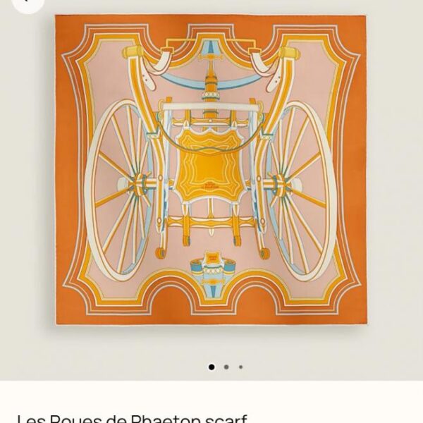 réplica,joyas,joyería,1:1,replica,fake,lujo,barato SHMS261718 Momme Doble cara 90x90cm Sarga de seda Hermès «Rueda de Faetón» (W7SFYO)