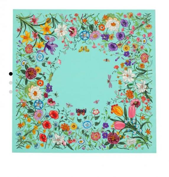 réplica,joyas,joyería,1:1,replica,fake,lujo,barato SGC251118 Momme Doble cara 90x90cm Sarga de seda Gucci Diseño floral (HY5K8H)