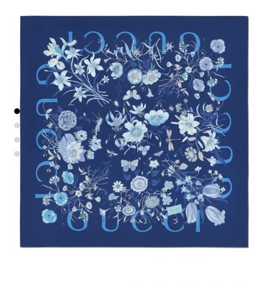 réplica,joyas,joyería,1:1,replica,fake,lujo,barato SGC260118 Momme Doble cara 90x90cm Sarga de seda Gucci «Estampado floral integral» (51DIXO)