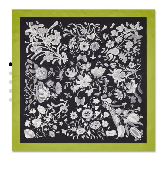 réplica,joyas,joyería,1:1,replica,fake,lujo,barato SGC260218 Momme Doble cara 90x90cm Sarga de seda Gucci «Estampado floral integral» (E6YJ0B)