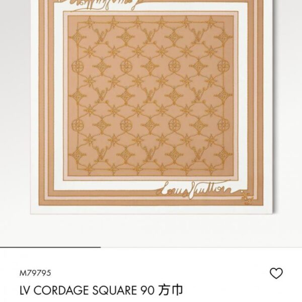 réplica,joyas,joyería,1:1,replica,fake,lujo,barato SLV252118 Momme Doble cara 90x90cm Sarga de seda LV «Cordage» (GZ0X7E)