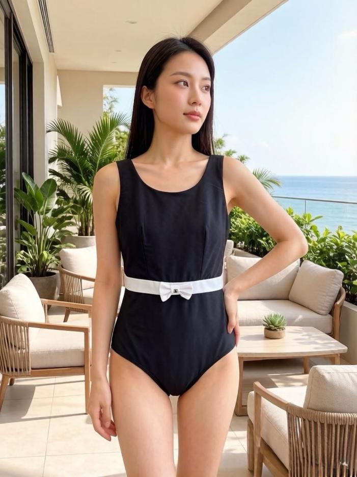 réplica,joyas,joyería,1:1,replica,fake,lujo,barato Traje de baño de una pieza de Chanel (IIEJIK)