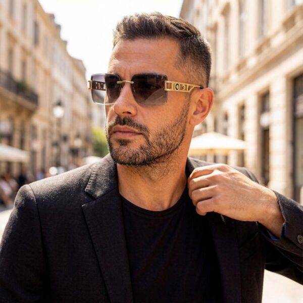 réplica,joyas,joyería,1:1,replica,fake,lujo,barato Gafas de sol de moda estilo europeo y americano de VERSACE, gafas para hombre, viseras para el sol para hombre (QIGHVG)