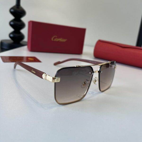 réplica,joyas,joyería,1:1,replica,fake,lujo,barato Gafas de sol premium de CARTIER con patillas de policarbonato metálico y un proceso de galvanoplastia ultraligero sin montura (QOW5WT).
