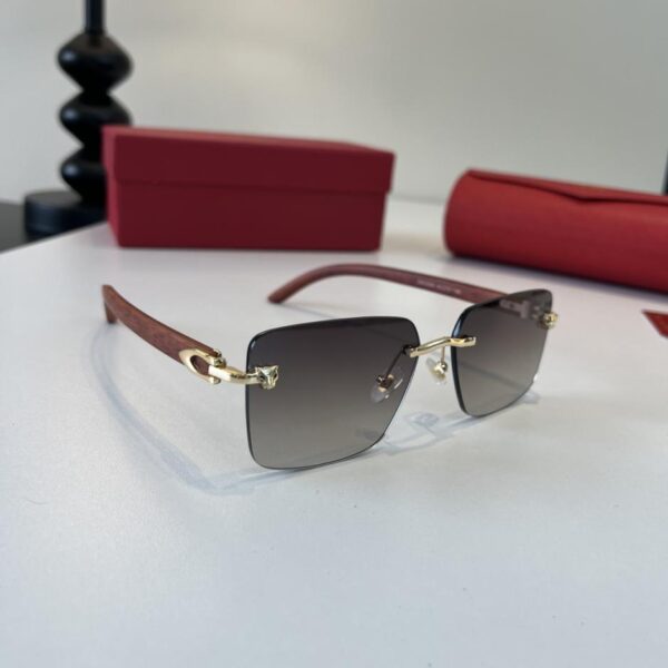 réplica,joyas,joyería,1:1,replica,fake,lujo,barato Gafas de sol premium CARTIER, fabricadas con patillas de metal PC y sin montura, mediante un proceso de galvanoplastia ultraligero (X63O4J).