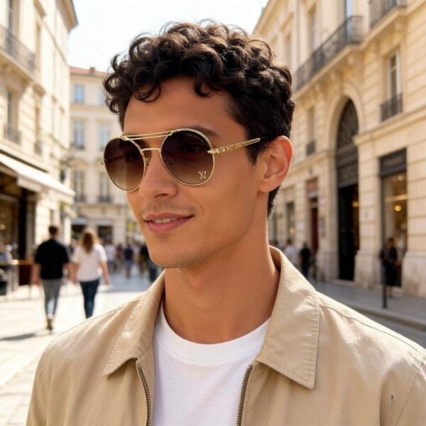 réplica,joyas,joyería,1:1,replica,fake,lujo,barato Gafas de sol ovaladas Louis Vuitton, estilo unisex (HQA0K7)