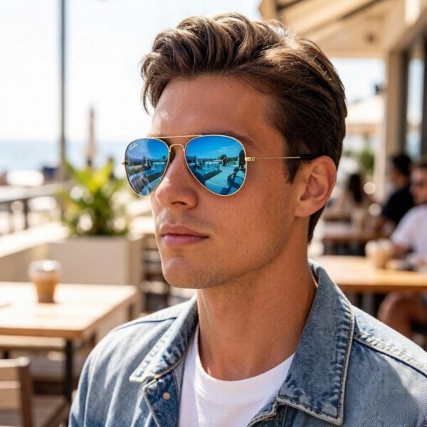 réplica,joyas,joyería,1:1,replica,fake,lujo,barato Gafas de sol Ray-Ban de moda para hombre y mujer (EROIOC)