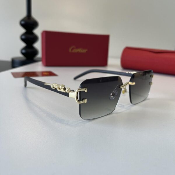 réplica,joyas,joyería,1:1,replica,fake,lujo,barato Gafas de sol premium de CARTIER con patillas de policarbonato metálico y un proceso de galvanoplastia ultraligero sin montura (XQT5AL).
