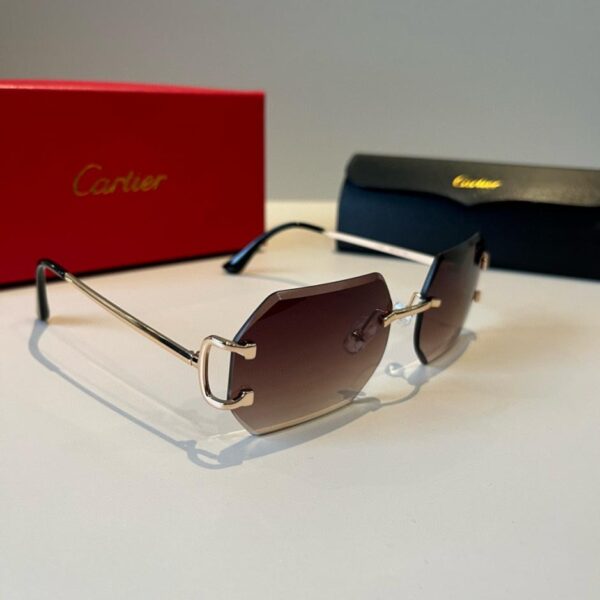 réplica,joyas,joyería,1:1,replica,fake,lujo,barato Gafas de sol Cartier Precious – Patillas de policarbonato metalizado, sin montura, acabado galvanizado ultraligero (E1ZIJB)