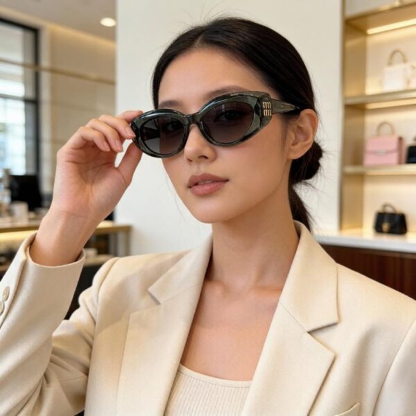 réplica,joyas,joyería,1:1,replica,fake,lujo,barato Gafas de sol estilo ojo de gato MIUMIU (YA7VHM)