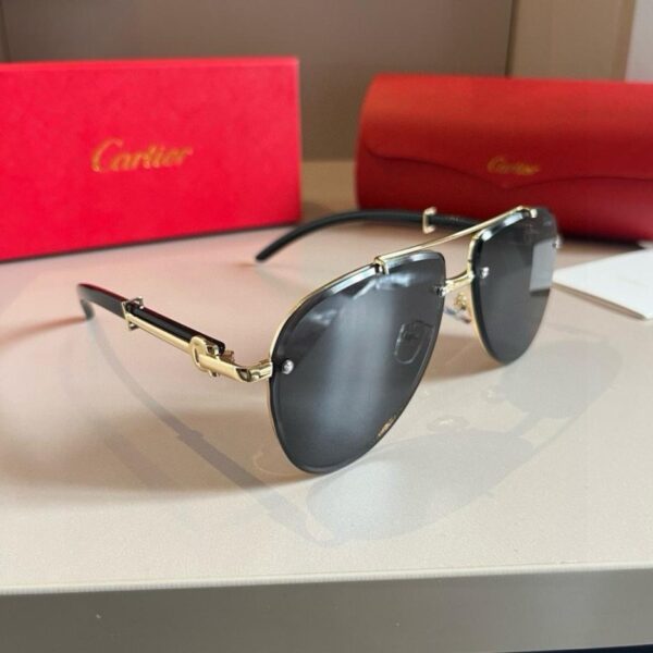 réplica,joyas,joyería,1:1,replica,fake,lujo,barato Gafas de sol de aviador extragrandes para hombre de Cartier, de alta gama y sofisticadas, con un logotipo sencillo e icónico (NKIVTW) en las patillas.
